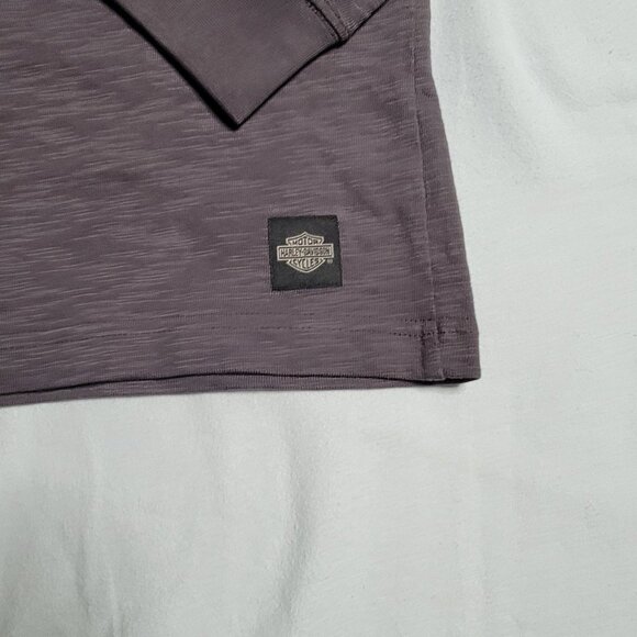 Harley Davidson - Men's Rally Racer Henley - Blackened Pearl Size Large - Picture 7 of 12